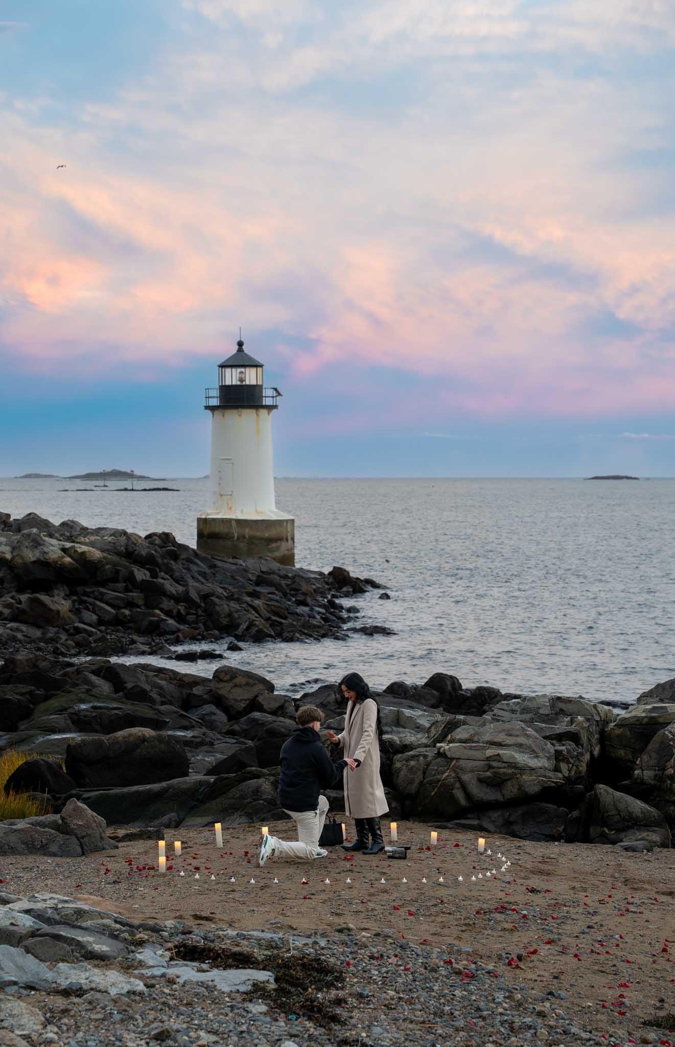 winter island salem mass surprise marriage proposal photographer